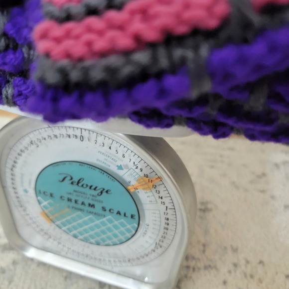 Handknit Striped Throw Stroller Blanket Kids Purple Pink Blue Yellow Green 31x23 - Picture 2 of 11